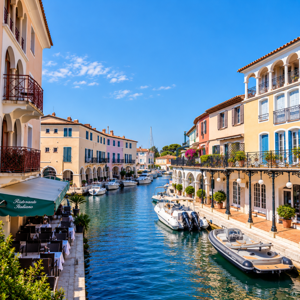 Vue de Port Grimaud - transfert avec chauffeur privé