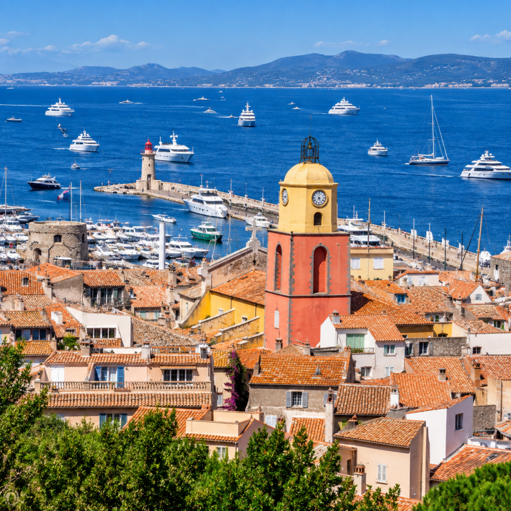 Vue de Saint-Tropez - transfert avec chauffeur privé